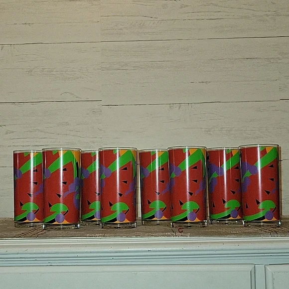 VintageStotter Colorful Fruit Ice Bucket & Cup Set13 Pieces